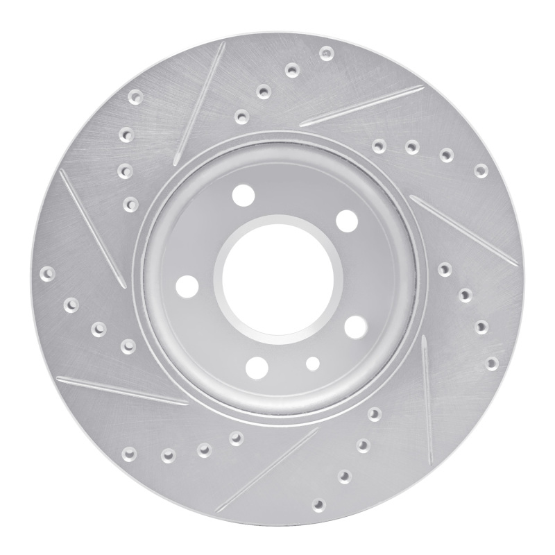 Buick Encore GX Brake Rotor (1) - Front Right - R1 Concepts - Drilled & Slotted - Silver - `11-`25
